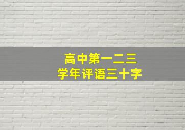 高中第一二三学年评语三十字