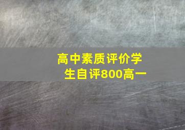 高中素质评价学生自评800高一