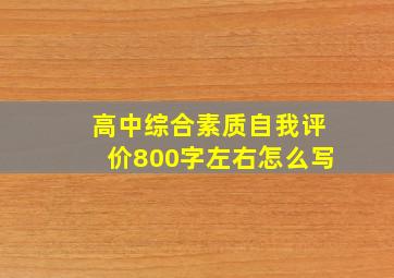 高中综合素质自我评价800字左右怎么写