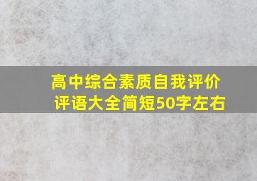 高中综合素质自我评价评语大全简短50字左右