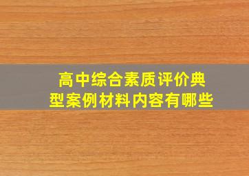 高中综合素质评价典型案例材料内容有哪些