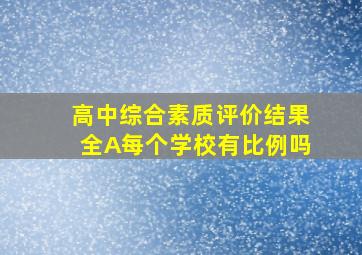 高中综合素质评价结果全A每个学校有比例吗