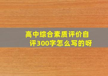 高中综合素质评价自评300字怎么写的呀