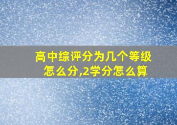 高中综评分为几个等级怎么分,2学分怎么算