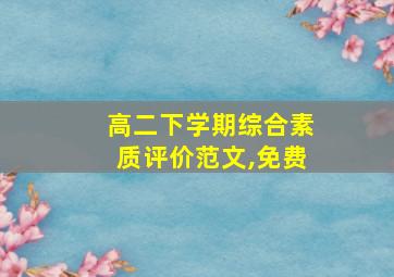 高二下学期综合素质评价范文,免费