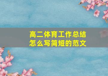 高二体育工作总结怎么写简短的范文