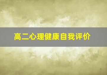 高二心理健康自我评价