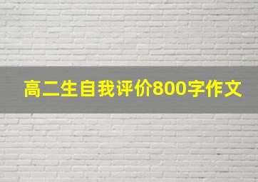 高二生自我评价800字作文