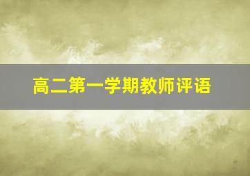 高二第一学期教师评语