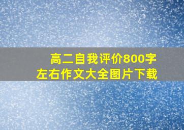 高二自我评价800字左右作文大全图片下载