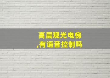 高层观光电梯,有语音控制吗