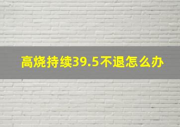 高烧持续39.5不退怎么办