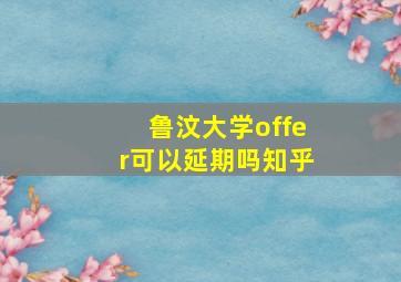 鲁汶大学offer可以延期吗知乎