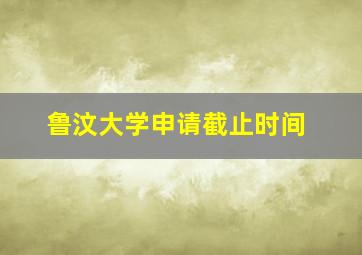 鲁汶大学申请截止时间