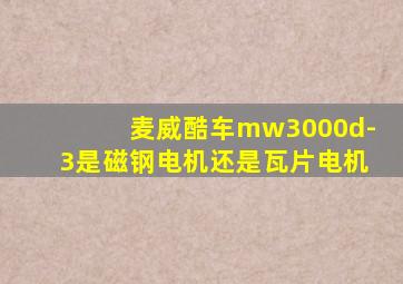 麦威酷车mw3000d-3是磁钢电机还是瓦片电机