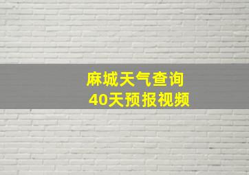 麻城天气查询40天预报视频