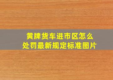 黄牌货车进市区怎么处罚最新规定标准图片