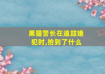 黑猫警长在追踪嫌犯时,拾到了什么