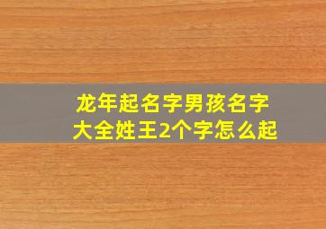 龙年起名字男孩名字大全姓王2个字怎么起