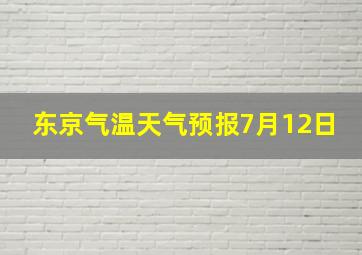 东京气温天气预报7月12日