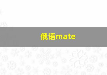 俄语mate