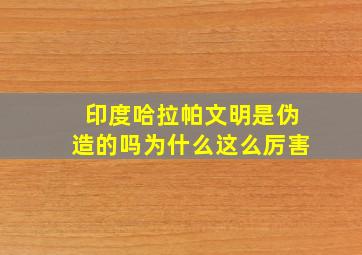 印度哈拉帕文明是伪造的吗为什么这么厉害