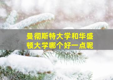 曼彻斯特大学和华盛顿大学哪个好一点呢