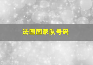 法国国家队号码