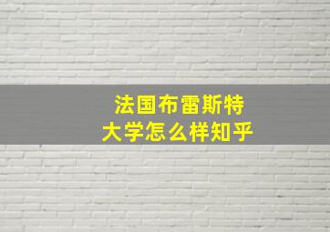 法国布雷斯特大学怎么样知乎