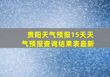 贵阳天气预报15天天气预报查询结果表最新