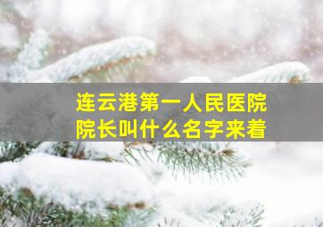 连云港第一人民医院院长叫什么名字来着