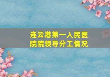 连云港第一人民医院院领导分工情况