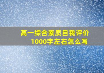 高一综合素质自我评价1000字左右怎么写